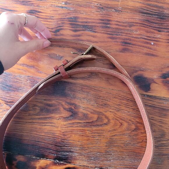 VTG LL Bean Double Strap Belt Leather Sz 34 - Picture 3 of 6